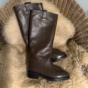 Flattered Frances Leather Riding Boots Chocolate Brown 41 $445 Revolve